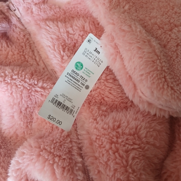 Carters Baby Girl fleece Bear suit - 3 months - Picture 1 of 2